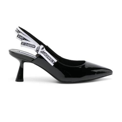 Karl Lagerfeld 75mm Logo-Strap Leather Pumps